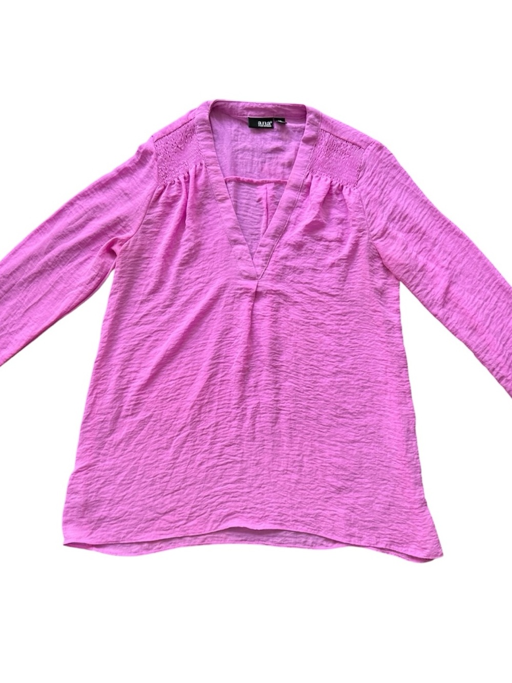 A.N.A Pink V-Neck Long Sleeve Blouse